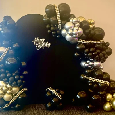 Elegance in Black and Gold - Birthday Backdrop